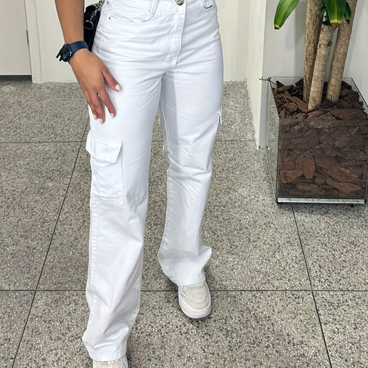 White women long pants Three-dimensional Pocket Trendy All-matching