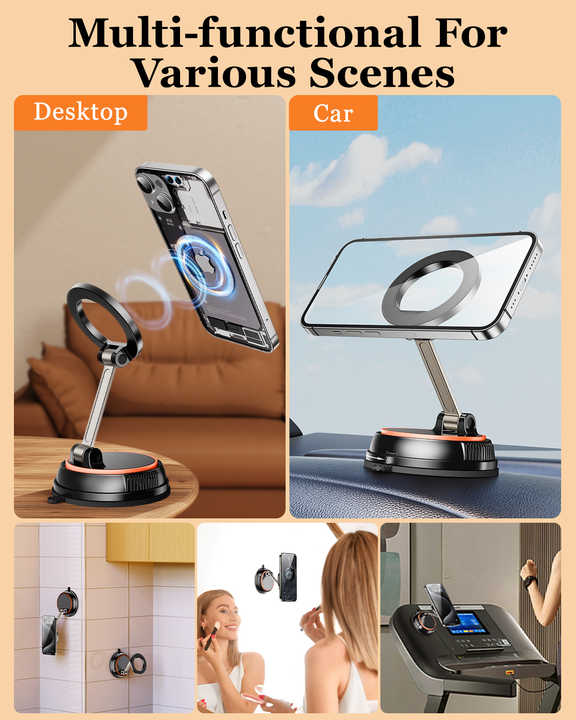NNEDSZ 360 Degree Rotating Magnetic Phone Holder - Strong Suction and Stable Design
